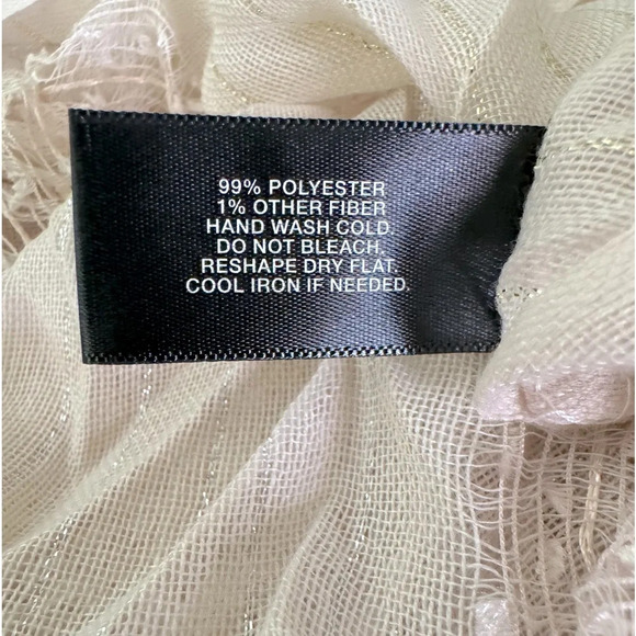 MixIt OS Infinity Loose Cowl Neck Looped Scarf Soft Rose Gold Ivory w/sequins. - Picture 13 of 13